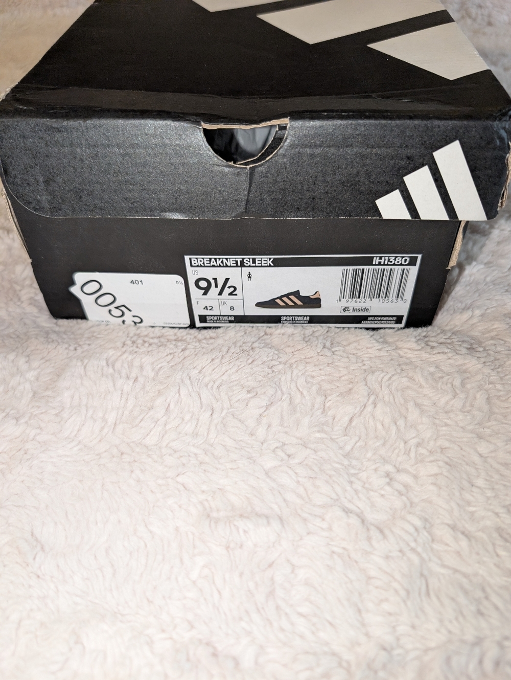 adidas Women's Navy Blue Sneakers with Pink Stripes - Picture 6 of 7